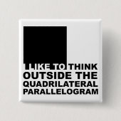 Denk buiten de box Funny Geek Nerd Button Badge (Voorkant)