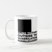 Denk buiten de box Funny Geek Nerd Mok (Links)