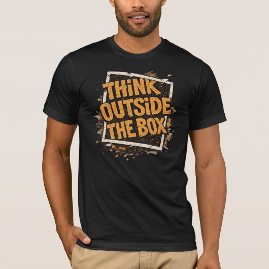 Denk Buiten De Box Motiverende T-Shirt  (Voorkant)