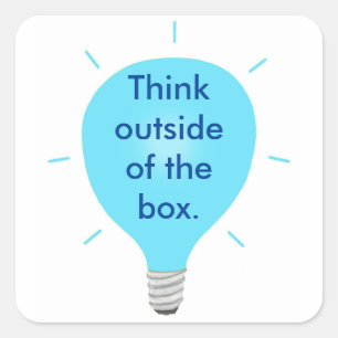 Denk buiten de doos Blue Light Bulb Stickers