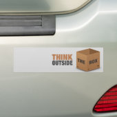Denk buiten de doos bumpersticker (Op auto)
