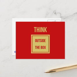 Denk buiten de doos citaat rood briefkaart