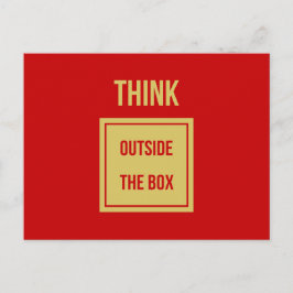 Denk buiten de doos citaat rood briefkaart