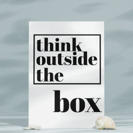 Denk buiten de doos - de Fun Bold Typografie van h Briefkaart