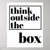 Denk buiten de doos - de Fun Bold Typografie van h Poster (Voorkant)