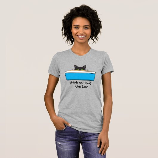 Denk buiten de doos. De kattendoos, dat is dat. T-shirt (Voorkant volledig)