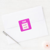 Denk buiten de doos diep roze vierkante sticker (Envelop)