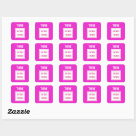 Denk buiten de doos diep roze vierkante sticker