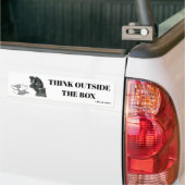 Denk buiten de doos - een MisterP ticker Bumpersticker (Op Truck)