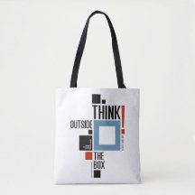 Denk buiten de doos Inspirerend Canvas tas