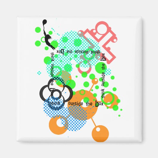 denk buiten de doos magneet (Voorkant)