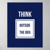 Denk buiten de doos motivatie blauw poster (Voorkant)