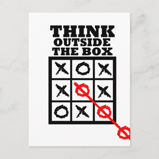 Denk buiten de doos na briefkaart (Voorkant)