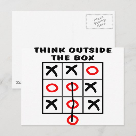 Denk buiten de doos na briefkaart (Voorkant / Achterkant)