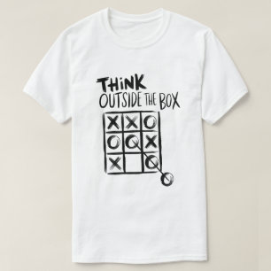 Denk buiten de doos na t-shirt