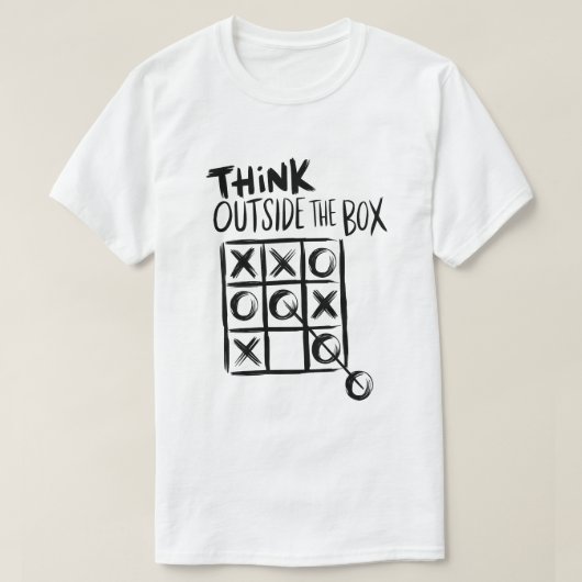 Denk buiten de doos na t-shirt (Design voorkant)