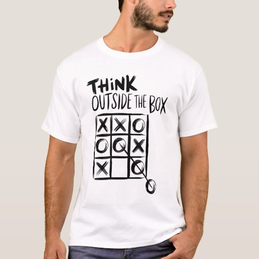 Denk buiten de doos na t-shirt (Voorkant)