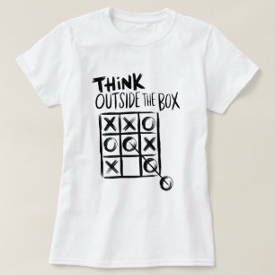 Denk buiten de doos na t-shirt