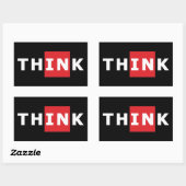 Denk buiten de doos rechthoekige sticker (Vel)