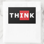 Denk buiten de doos rechthoekige sticker (Tas)