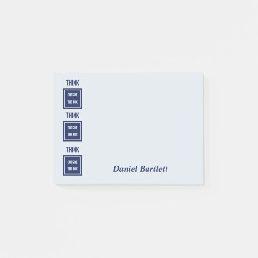 Denk buiten de doos slim blauw post-it® notes (Voorkant)