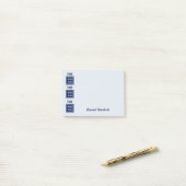 Denk buiten de doos slim blauw post-it® notes (Op bureau)