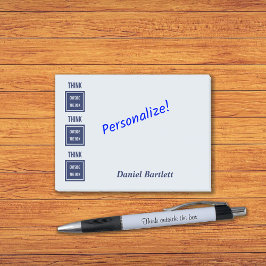 Denk buiten de doos slim blauw post-it® notes