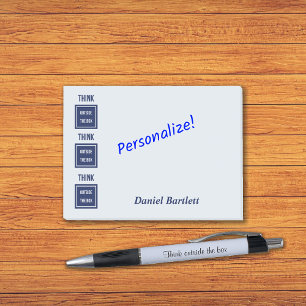 Denk buiten de doos slim blauw post-it® notes