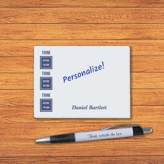 Denk buiten de doos slim blauw post-it® notes