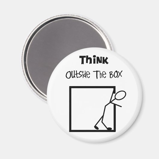 "Denk buiten de doos" T-Hemden Magneet (Voorkant / Achterkant)
