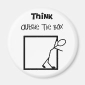 "Denk buiten de doos" T-Hemden Magneet (Voorkant)