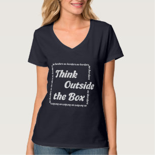 Denk buiten de doos t-shirt