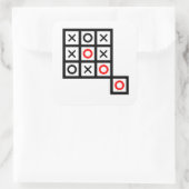 Denk buiten de doos Tic Tac toe Extra Smart Clev Vierkante Sticker (Tas)