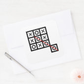 Denk buiten de doos Tic Tac toe Extra Smart Clev Vierkante Sticker (Envelop)