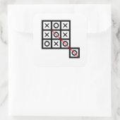 Denk buiten de doos Tic Tac toe Extra Smart Clev Vierkante Sticker (Tas)