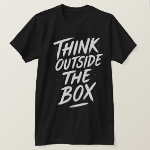 Denk buiten de doos - vet typografisch ontwerp t-shirt