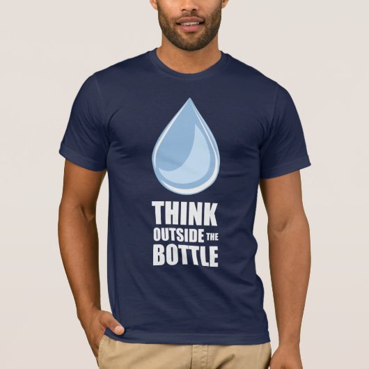 Denk buiten de fles na - Mannen marine T-Shirt (Voorkant)
