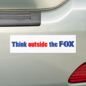 Denk buiten de FOX Bumpersticker (Op auto)