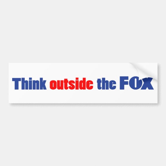 Denk buiten de FOX Bumpersticker (Voorkant)