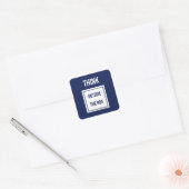Denk buiten de kist navy vierkante sticker (Envelop)