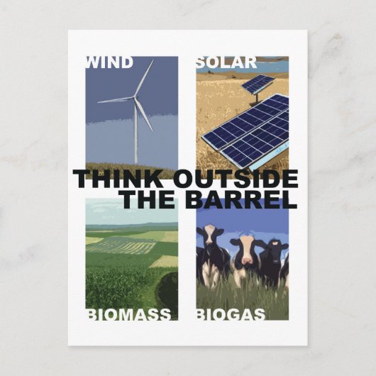 Denk buiten de loop na briefkaart (Voorkant)