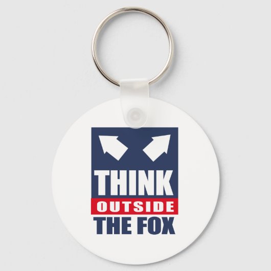 Denk buiten de vos sleutelhanger (Voorkant)