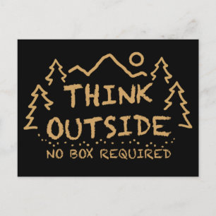 Denk buiten, Geen doos vereist Briefkaart