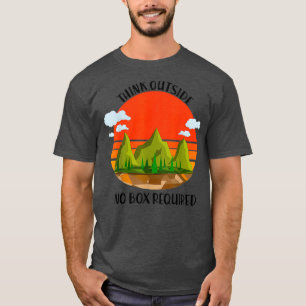 Denk buiten Geen doos Vereist - de grappige wandel T-shirt