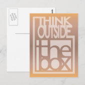 Denk buiten het ontwerp van de boxprijsopgave briefkaart (Voorkant / Achterkant)