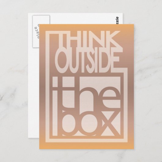Denk buiten het ontwerp van de boxprijsopgave briefkaart (Voorkant / Achterkant)