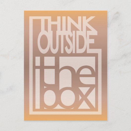 Denk buiten het ontwerp van de boxprijsopgave briefkaart (Voorkant)