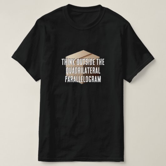 Denk buiten het vierzijdige parallellogram t-shirt (Design voorkant)