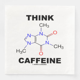 Denk cafeïne (Cafeïne Chemisch Molecuul) Servet