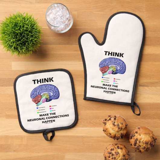 Denk dat de neuronale connecties hersenschudding v ovenwant & pannenlap set (Top down)